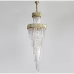 Подвесная люстра Empire Large Cascading Chandelier Gold Rectangular Crystal 
