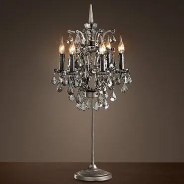 Настольная лампа 19TH C. ROCOCO IRON & Smok CRYSTAL Table Lamp