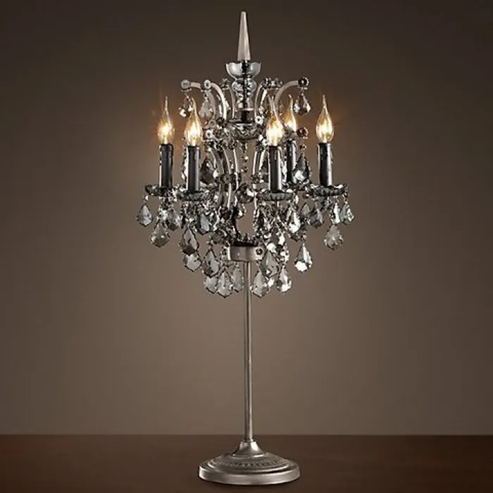 Настольная лампа 19TH C. ROCOCO IRON & Smok CRYSTAL Table Lamp от ImperiumLoft