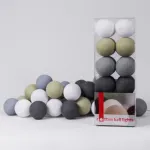 Гирлянда хлопковые фонарики Сotton Ball Sand-Grey от ImperiumLoft