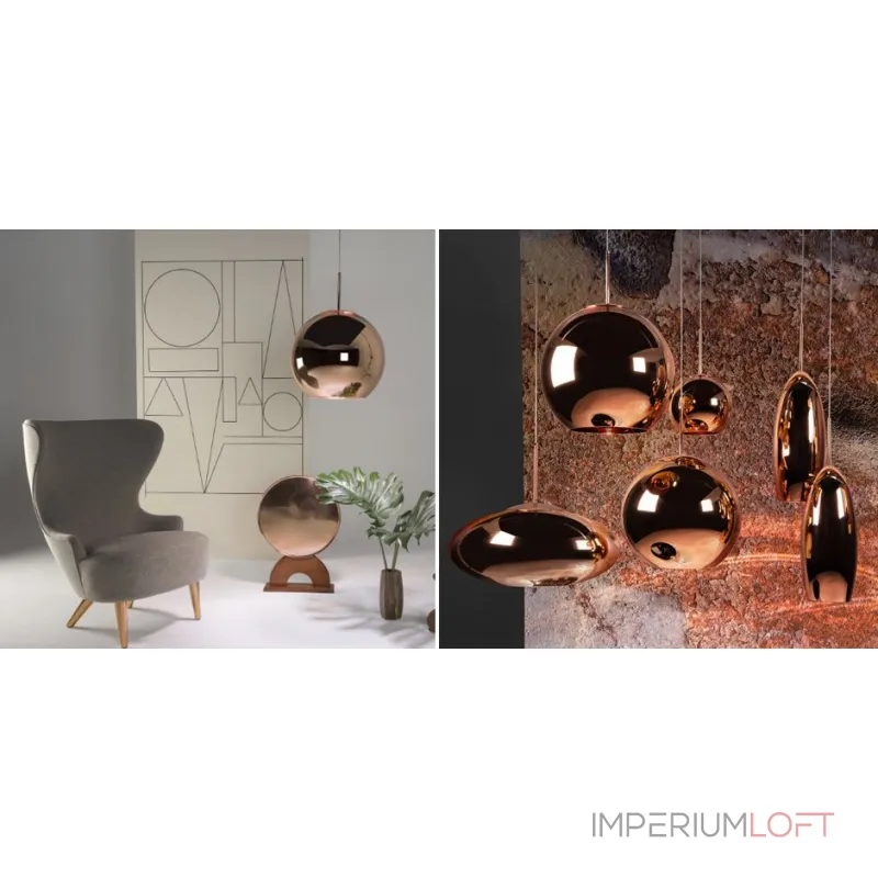Подвесной светильник Tom Dixon Copper Wide Pendant Lamp D50