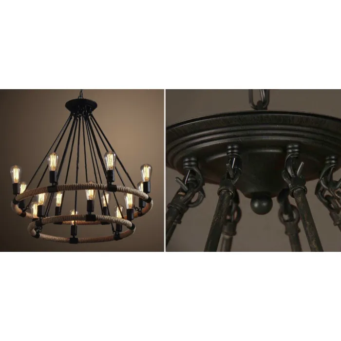 Люстра Round Tube Double Loft Rope Light от ImperiumLoft