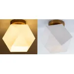 Потолочный светильник Sculptural Glass Faceted Flushm Milk