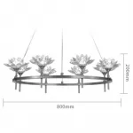 Люстра Хрустальные Цветы Лотоса Lotus flower Clear Glass lamp 8 от ImperiumLoft