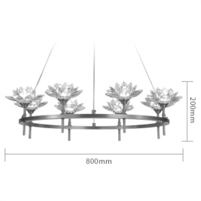 Люстра Хрустальные Цветы Лотоса Lotus flower Clear Glass lamp 8 от ImperiumLoft