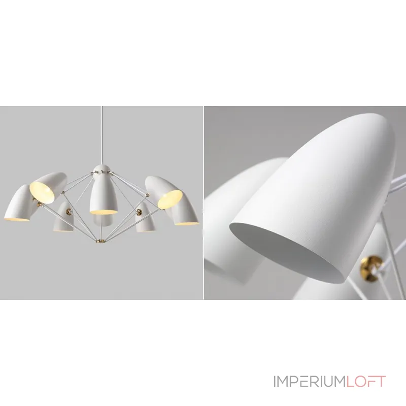 Люстра на штанге JLYLITE 10-Light Sputnik Chandelier White Люстра на штанге JLYLITE 10-Light Sputnik Chandelier White