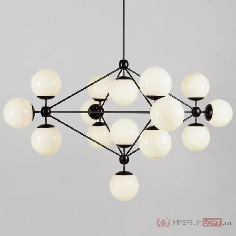 Modo Chandelier Black and White Glass 15-21 Globes  от ImperiumLoft