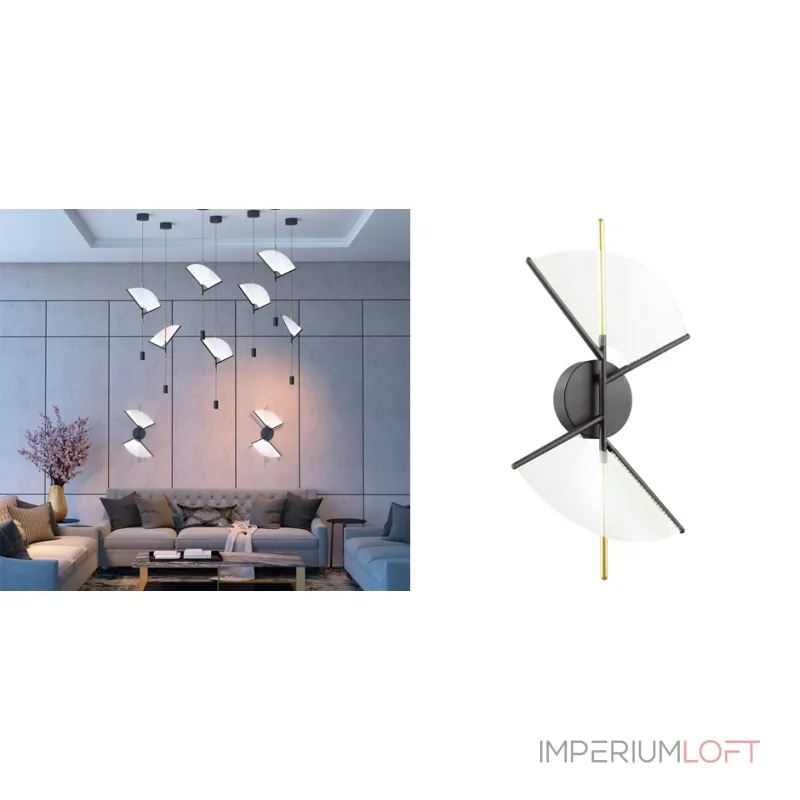Бра Transparent Fan Double Sconces