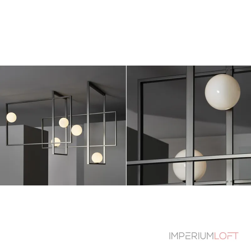Люстра Mondrian Glass Venicem Ceiling Lamp graphite