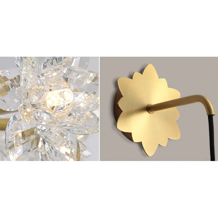 Бра Хрустальный Цветок Лотоса Lotus flower Wall Clear Glass B от ImperiumLoft