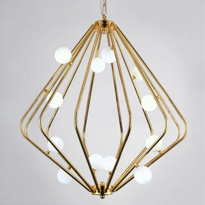 Люстра Cage with white balls Chandelier от ImperiumLoft