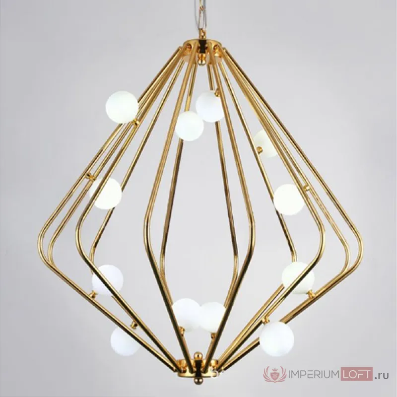 Люстра Cage with white balls Chandelier от ImperiumLoft