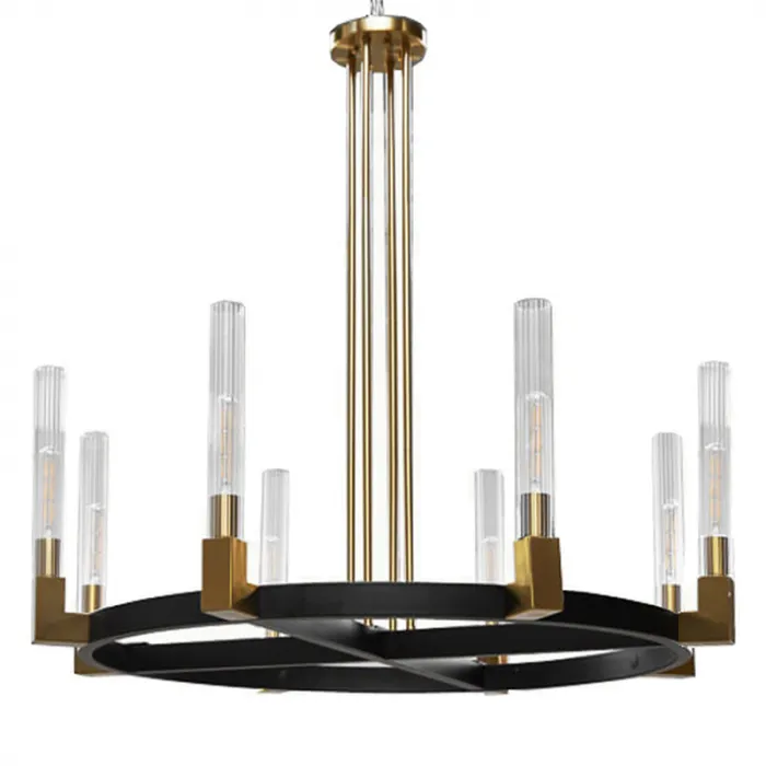 Люстра на штанге RH CANELLE Round Chandelier Brass and bronze