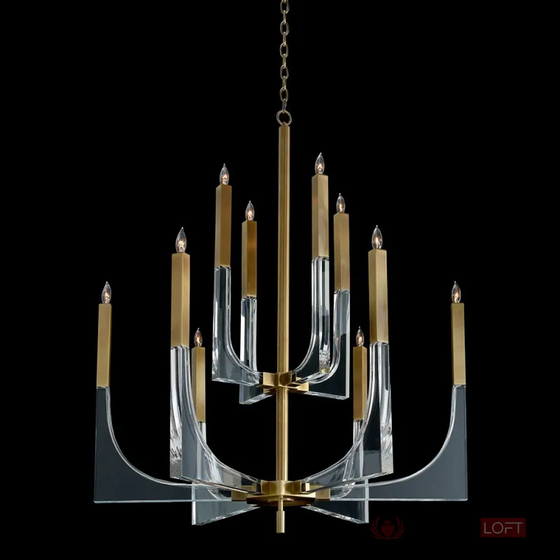Люстра John-Richard Acrylic and Brass Ten-Light Chandelier от ImperiumLoft