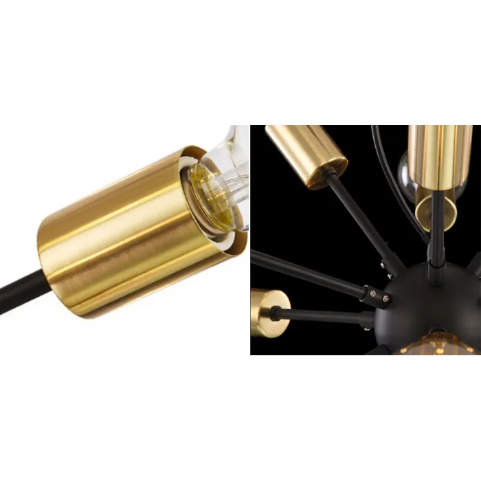 Люстра Sputnik 12 Black and Gold от ImperiumLoft