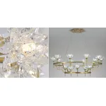 Большая Люстра Хрустальные Цветы Лотоса Lotus flower Clear Glass lamp 15 от ImperiumLoft