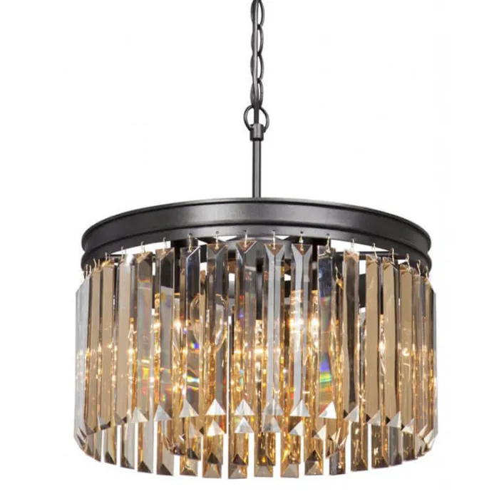 Люстра RH Rhys Amber GLASSS Prism Round Chandelier Янтарное стекло 40 от ImperiumLoft