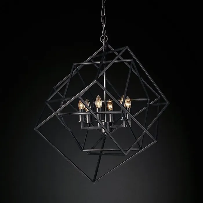 Люстра RH Caged Cubist Pendant black от ImperiumLoft