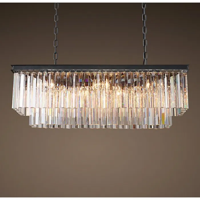 Люстра RH 1920s Odeon Clear Glass Fringe Black iron 90 от ImperiumLoft