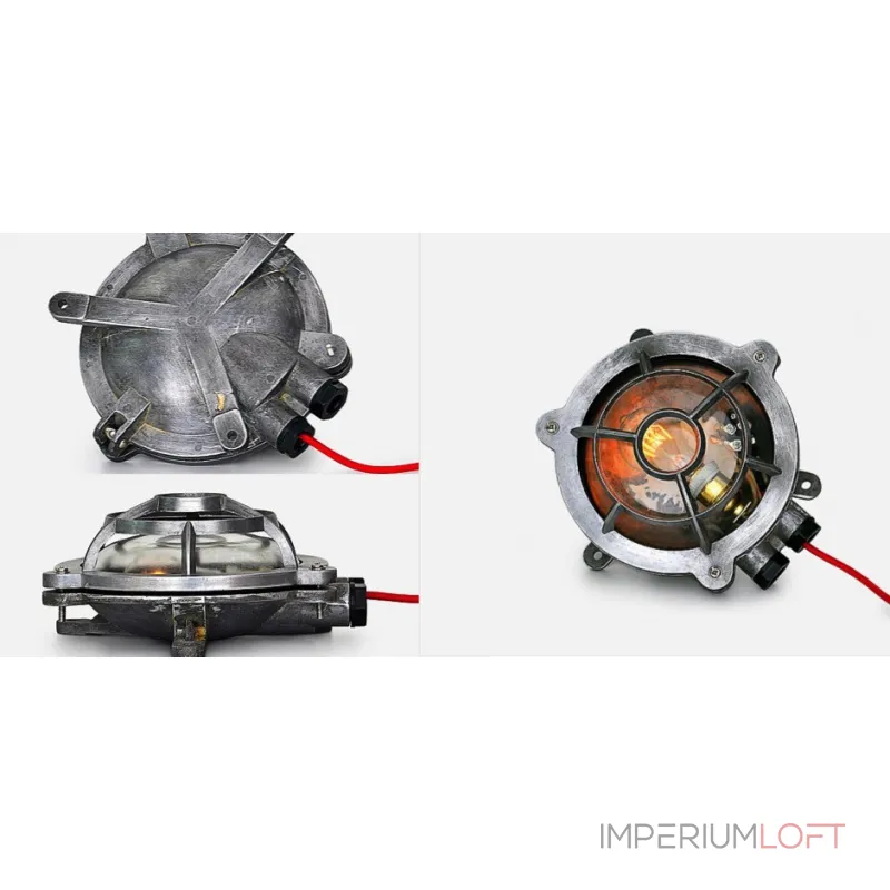 Настенная лампа Steampunk Cage Glass Edison Wall Lamp Round от ImperiumLoft Настенная лампа Steampunk Cage Glass Edison Wall Lamp Round от ImperiumLoft