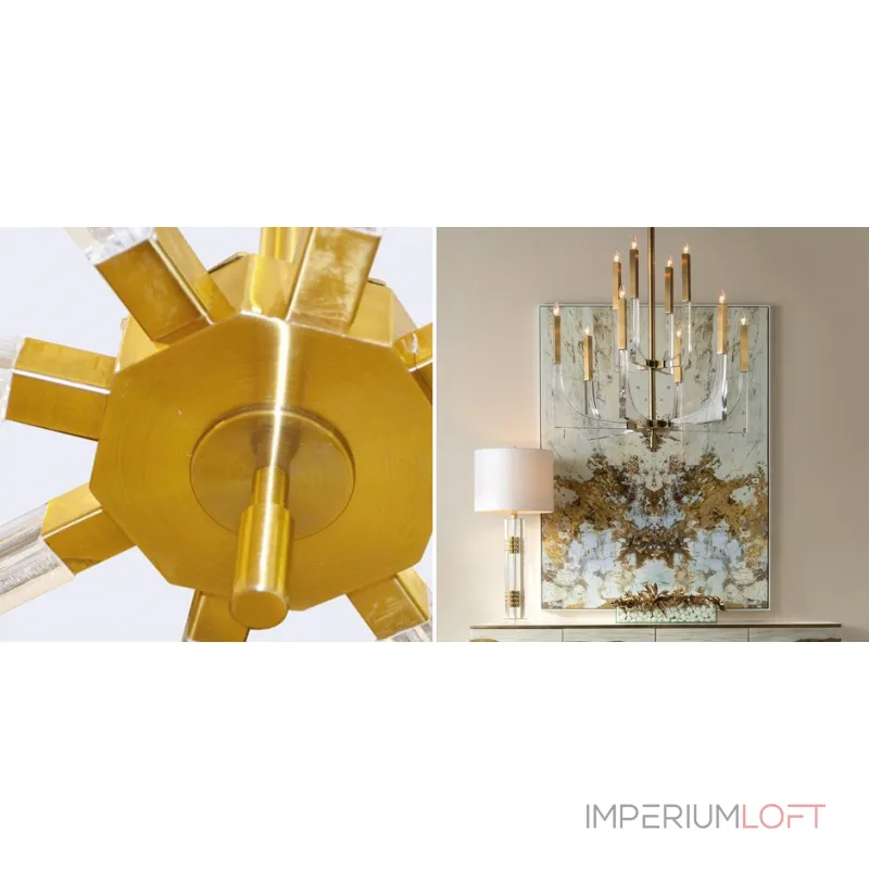 Подвесная люстра John-Richard Acrylic and Brass Ten-Light Chandelier