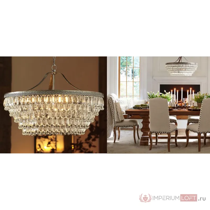 Люстра Clarissa Glass Drop Petite Round Chandelier от ImperiumLoft