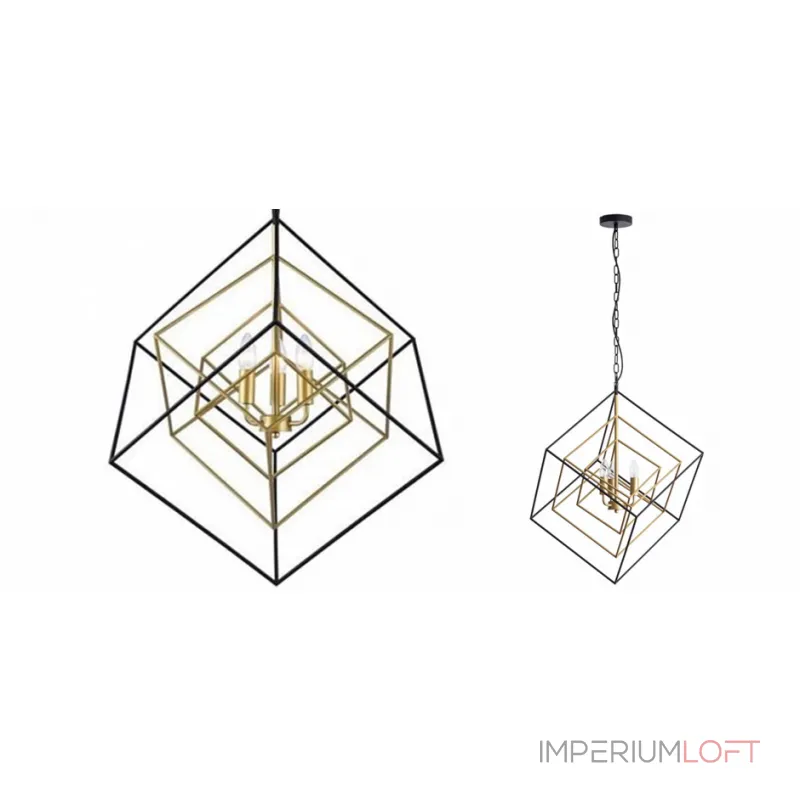 Подвесной светильник CUBIST Pendant Black and Gold 3 lamp