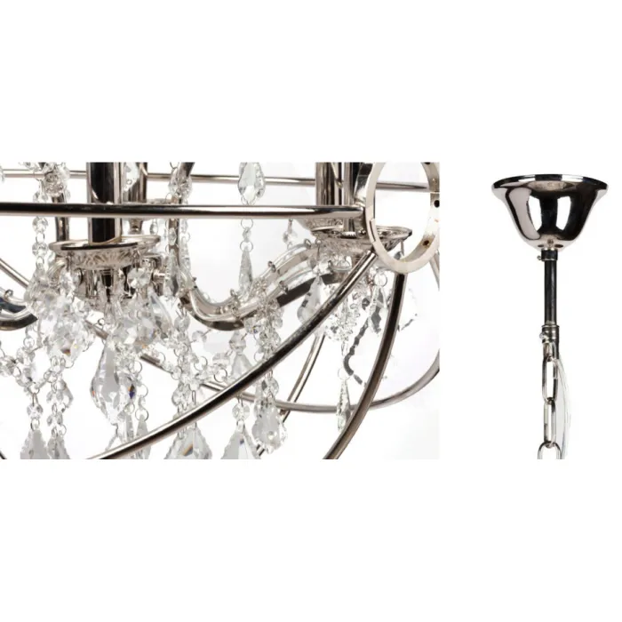Люстра RH Foucault's Orb Crystal Chandelier Polished Nickel Small от ImperiumLoft