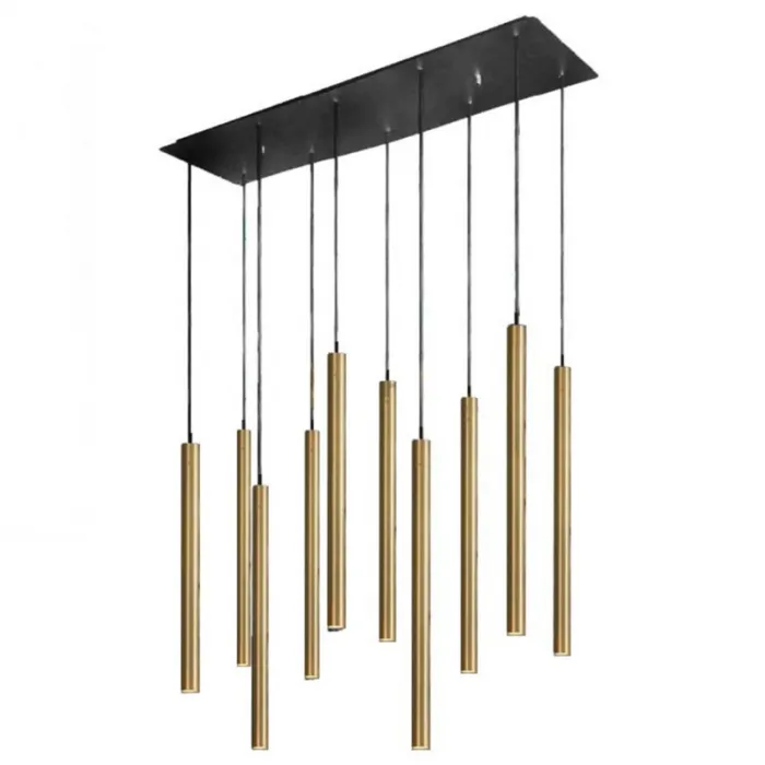 Светильник Trumpet Rectangle Gold 10 плафонов от ImperiumLoft