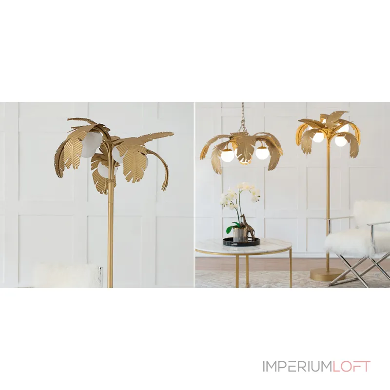 Торшер Vintage Floor Lamp Gold Сoconut Palm от ImperiumLoft Торшер Vintage Floor Lamp Gold Сoconut Palm от ImperiumLoft