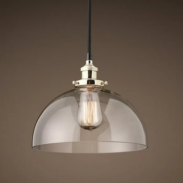 Подвесной светильник 20th C. Factory Filament Clear Glass Dome Pendant nickel от ImperiumLoft