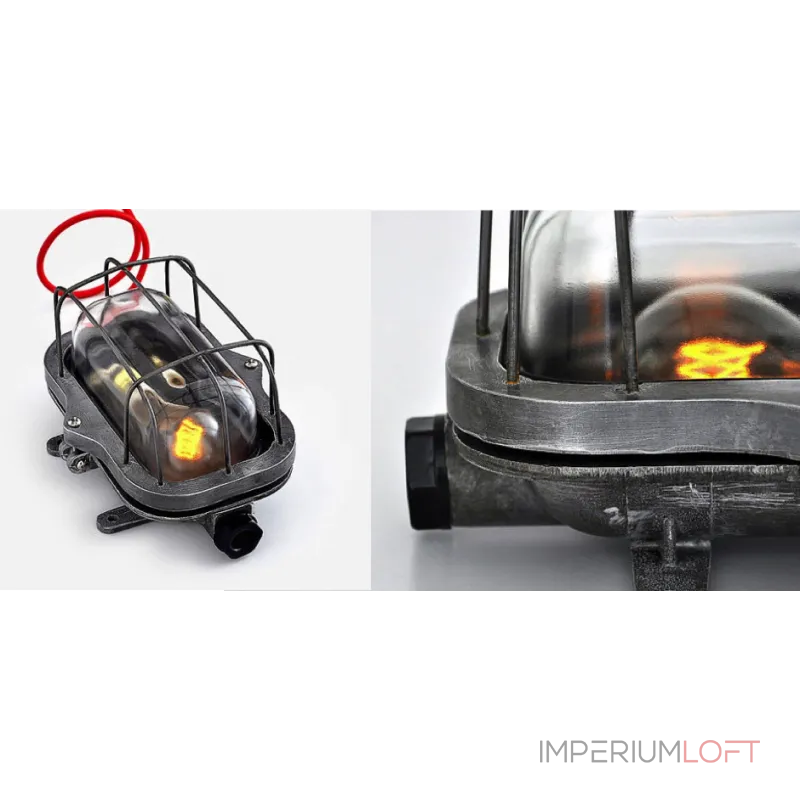 Настенная лампа Steampunk Cage Glass Edison Wall Lamp от ImperiumLoft Настенная лампа Steampunk Cage Glass Edison Wall Lamp от ImperiumLoft