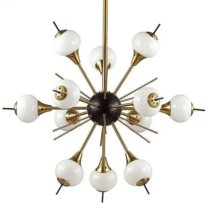 White Glass Globes Sputnik Chandelier от ImperiumLoft
