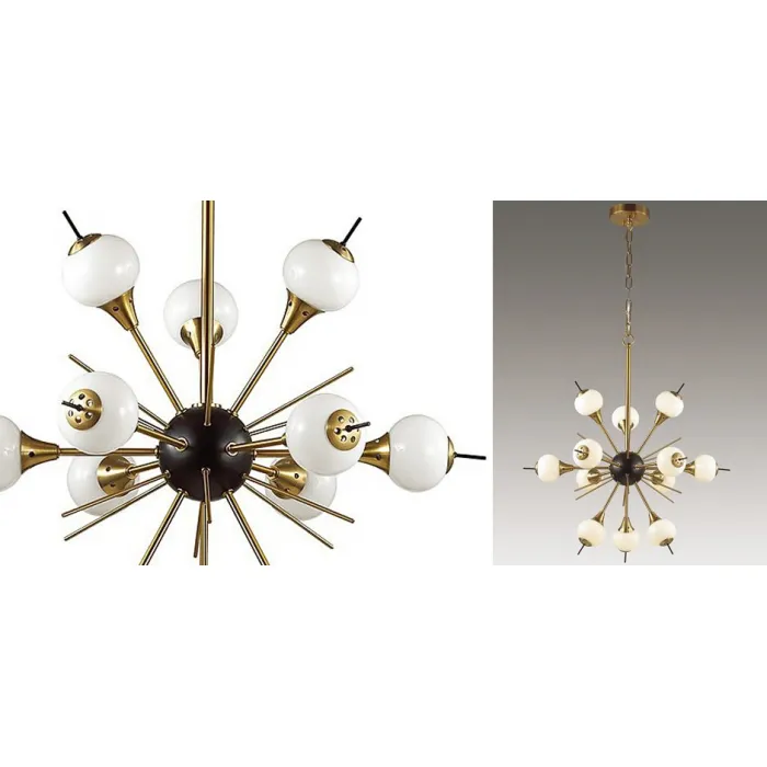 White Glass Globes Sputnik Chandelier от ImperiumLoft