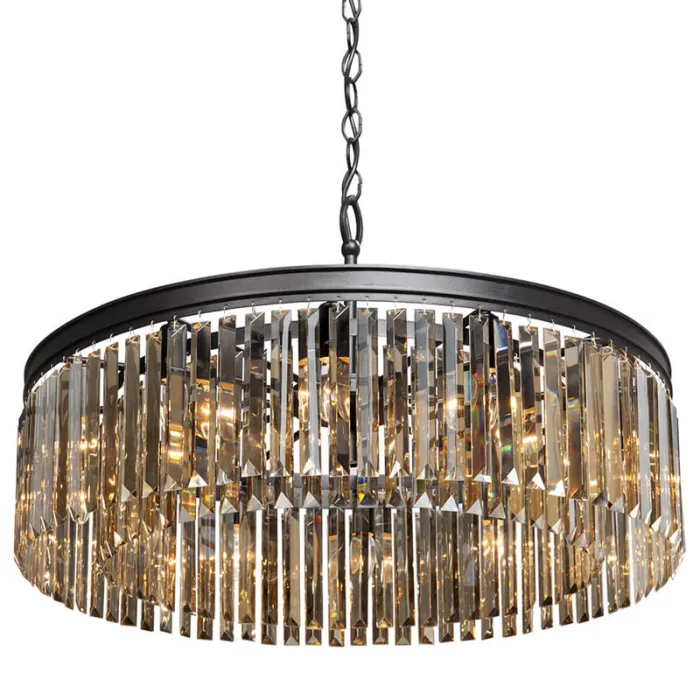 Люстра RH Rhys Amber GLASS Prism Round Chandelier Янтарное стекло 80 от ImperiumLoft