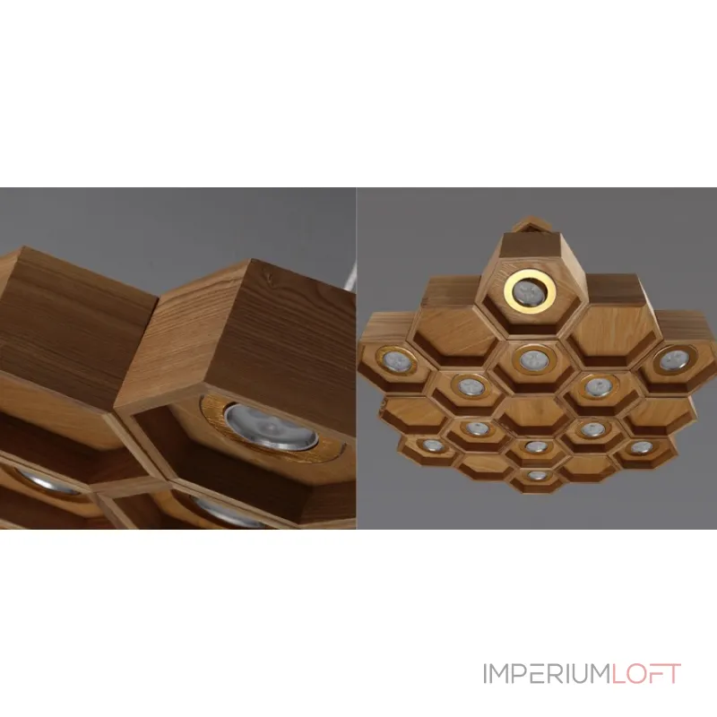 Подвесная люстра Honeycomb 12 Loft Wooden Ecolight