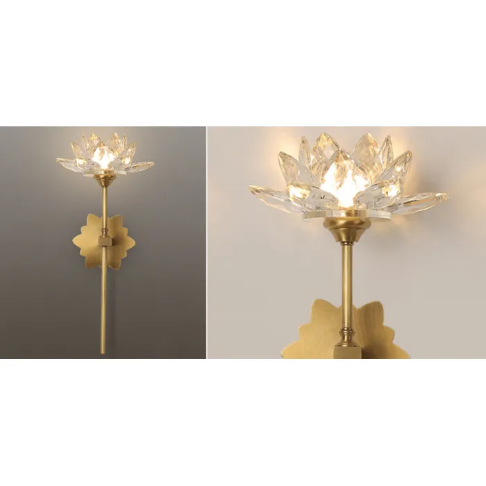 Настенный светильник Хрустальный Цветок Лотоса Lotus flower Wall Clear Glass C от ImperiumLoft
