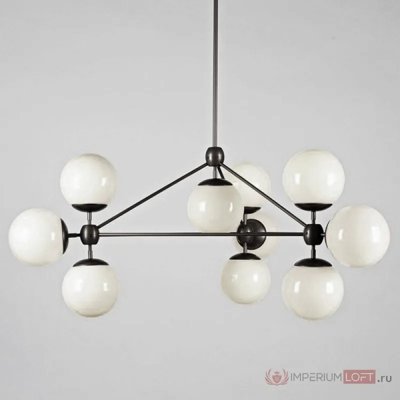 Modo 10 Globes Chandelier Black and White Glass от ImperiumLoft