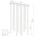 Светильник Trumpet Rectangle Gold 10 плафонов от ImperiumLoft