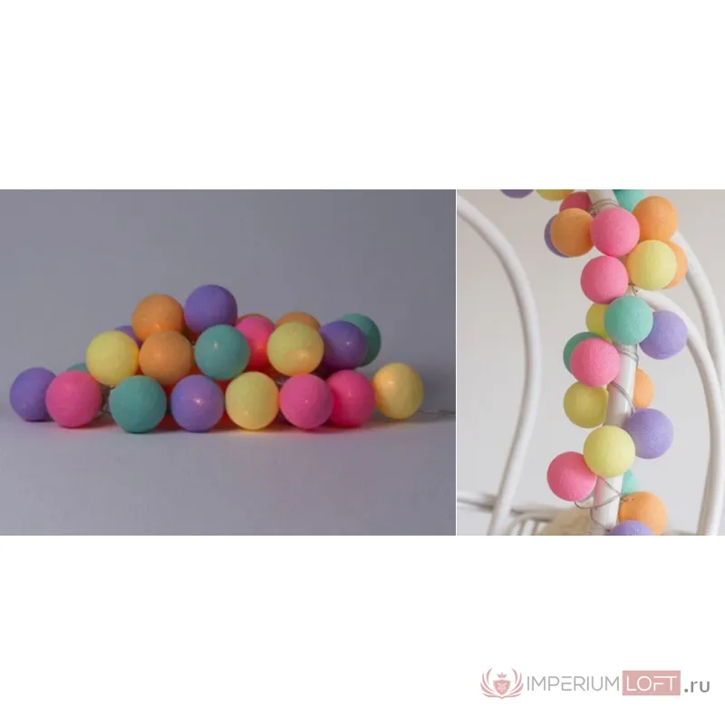Гирлянда хлопковые фонарики Сotton Ball Ice Cream от ImperiumLoft