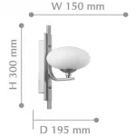 Oval Balls Mushrooms Wall Lamp Silver