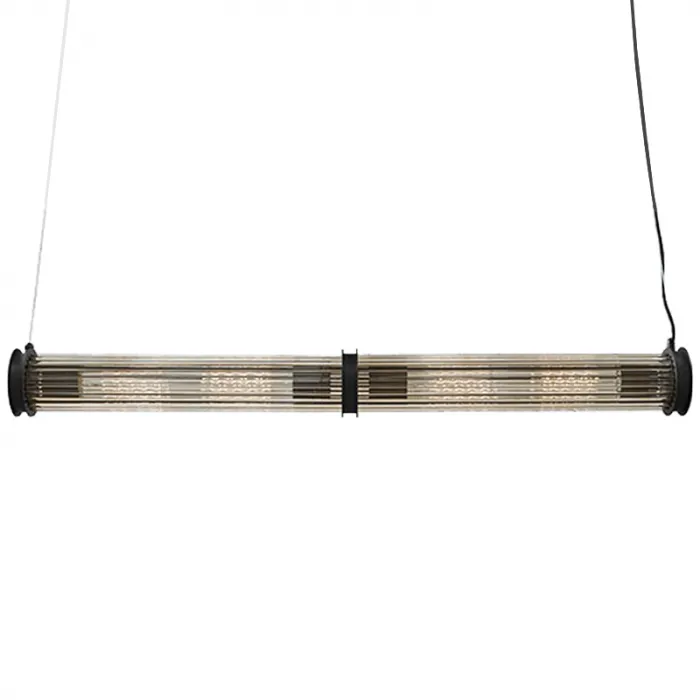 Подвесной светильник Glass TUBE Pendant Double Black от ImperiumLoft