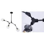 Люстра Сrumpled Glass Bubble Chandelier Black 3 плафона   от ImperiumLoft