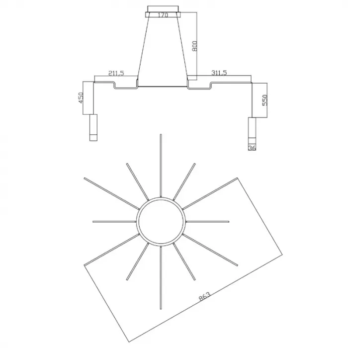 Wireflow LED White Suspension lam 12 патронов от ImperiumLoft