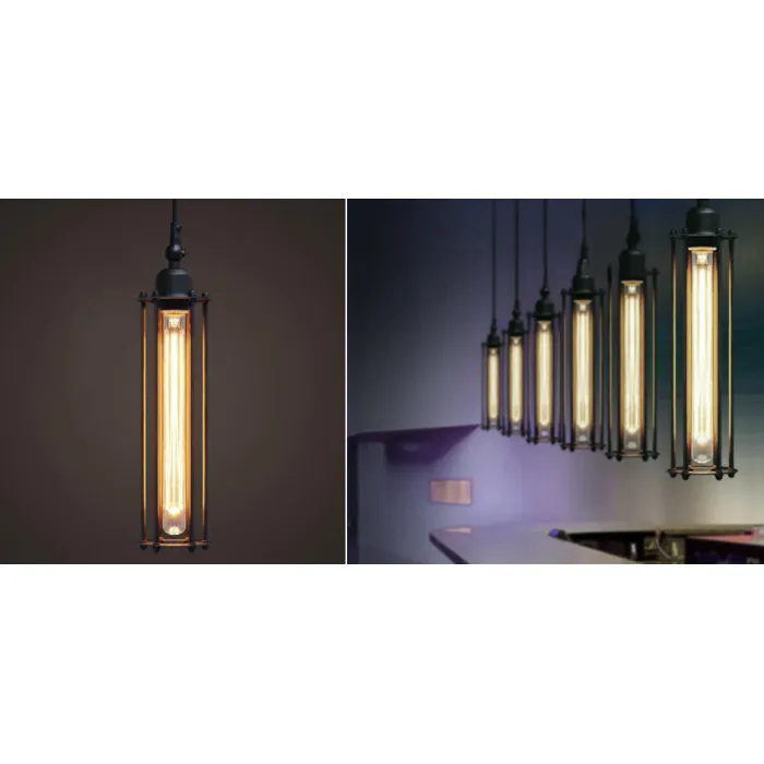 Подвесной светильник Loft Industrial Edison Cage Vetrical Momo от ImperiumLoft