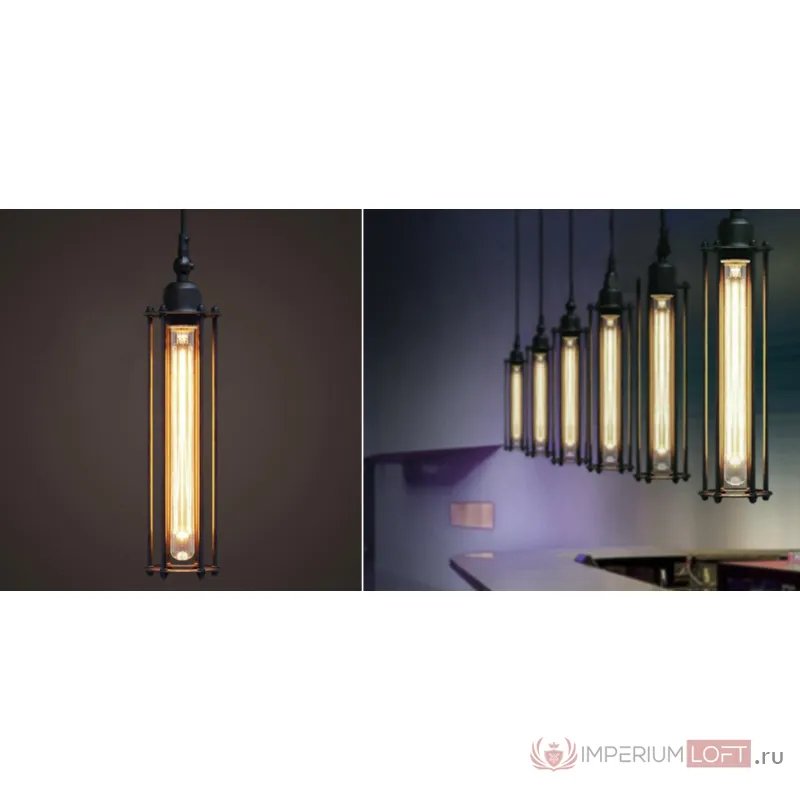 Подвесной светильник Loft Industrial Edison Cage Vetrical Momo от ImperiumLoft