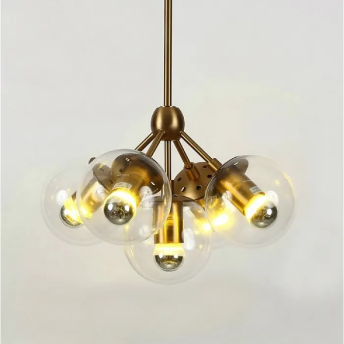 Люстра Modo 5 Brass color & clear glass от ImperiumLoft