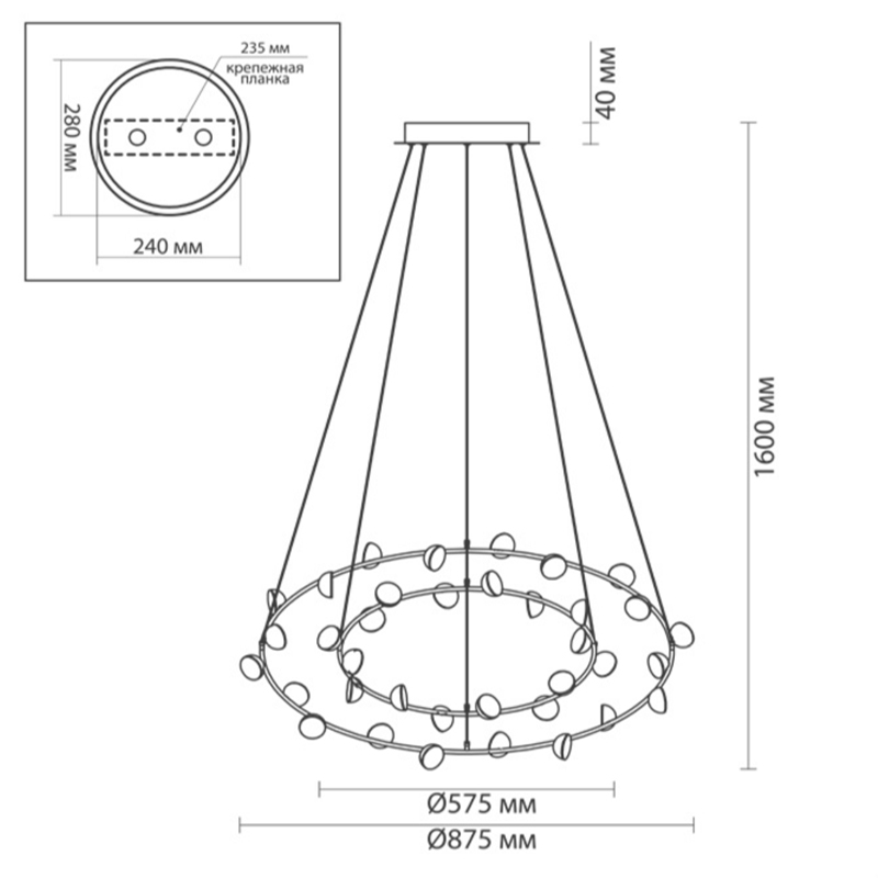 Подвесная люстра Bloom Two Rings Подвесная люстра Bloom Two Rings