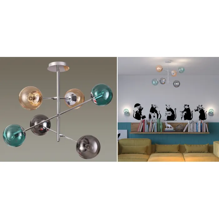 Люстра Bolle hanging 6 lamp Multi Color от ImperiumLoft