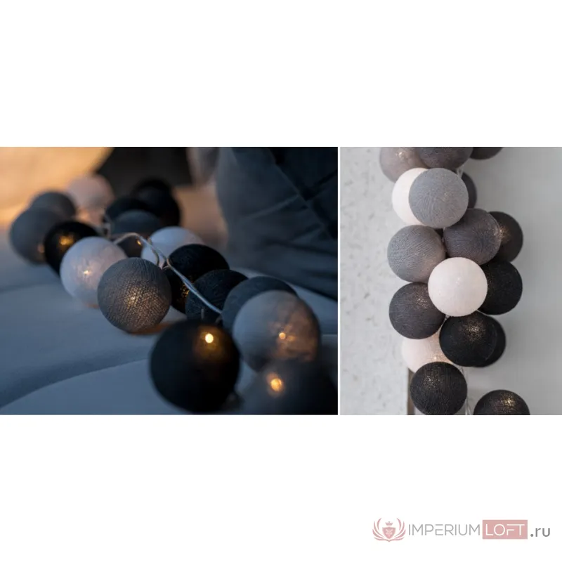 Гирлянда хлопковые фонарики Сotton Ball Antra от ImperiumLoft